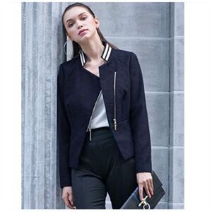 H&M Navy Gold WOOL Blend Military Style Jacket
Coat Gold Accents Size 11/ small
